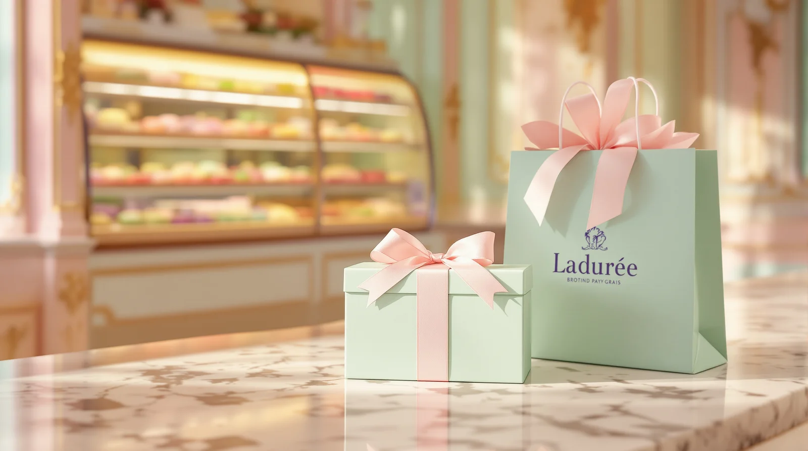 Coffret de 2 macarons offert chez Ladurée